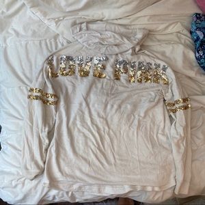 Love pink glitter hoodie
